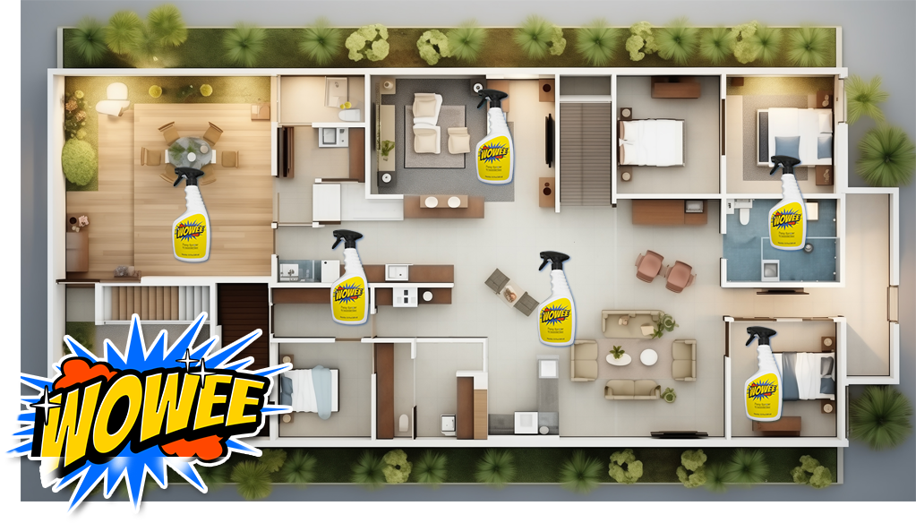 See Wowee™ Cleaner is used throughout the home